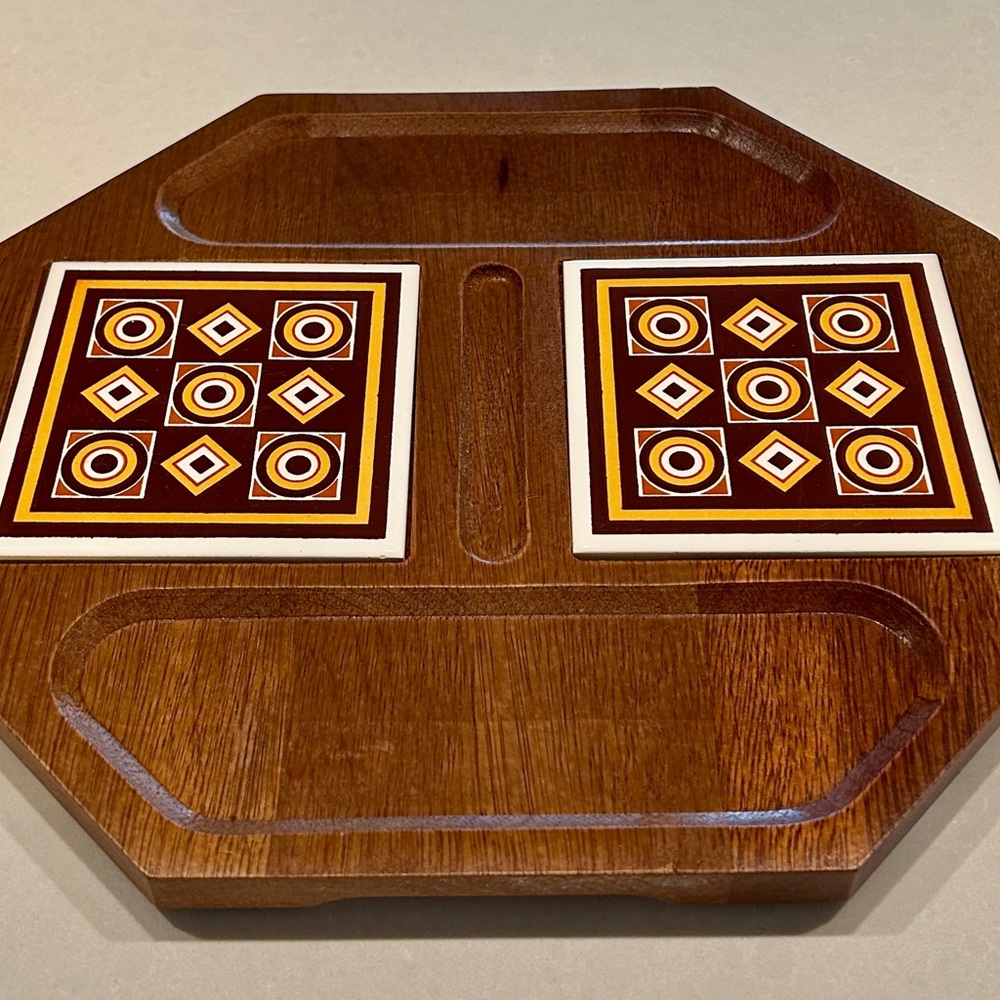 Wooden and Tile cheese tray.